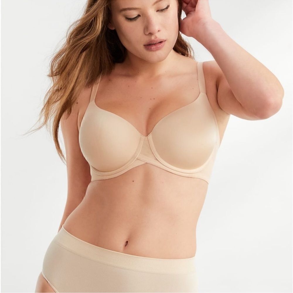 Wacoal- Women’s 853281 Side Smoother Underwire T-Shirt Bra Beige, Plus Size 38G